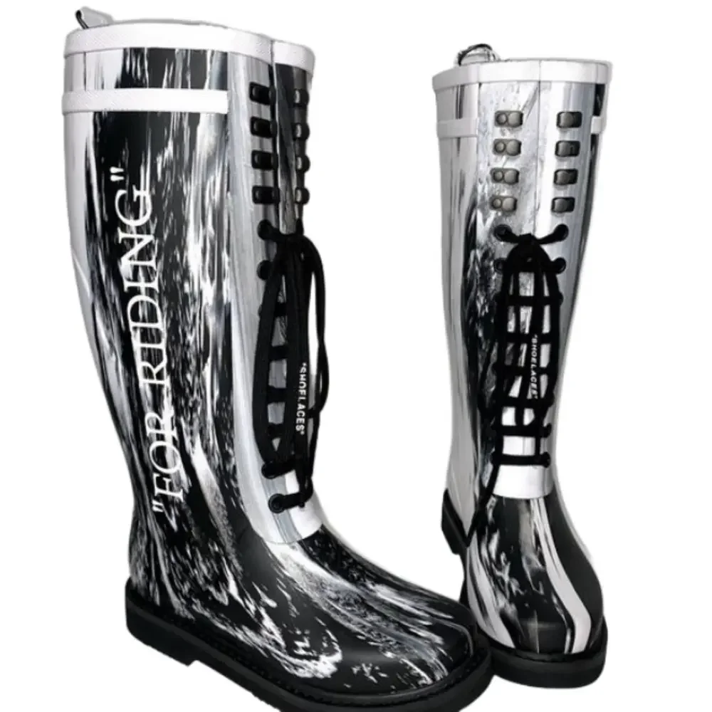 Off-white *NWT* For Riding Tall Rain Boot in Marble